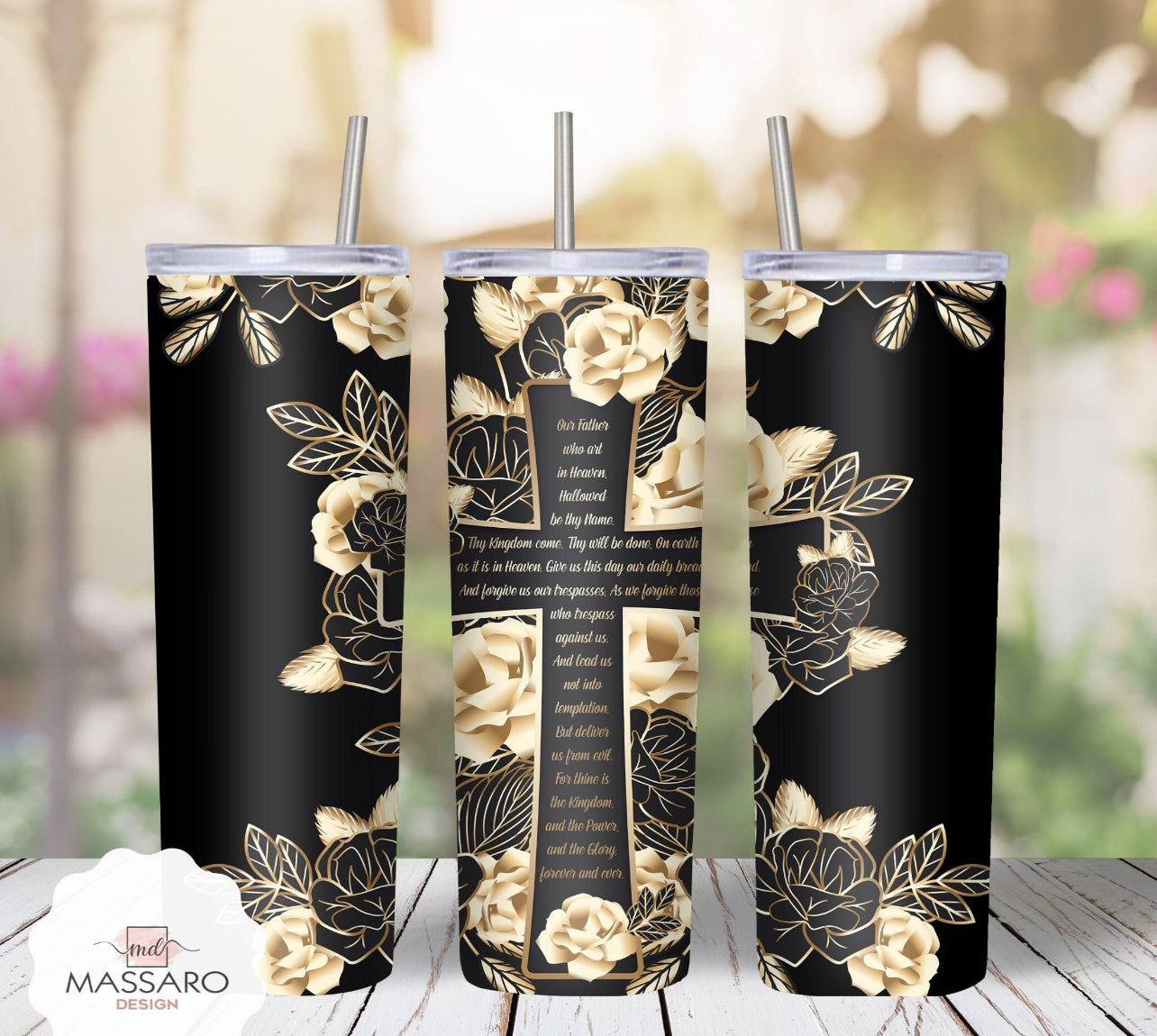 Cross Rose Tumbler